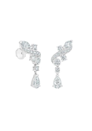 De Beers Adonis Rose Climber Earrings In White Gold