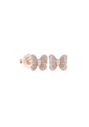 De Beers Portraits Of Nature Butterfly Studs In Rose Gold