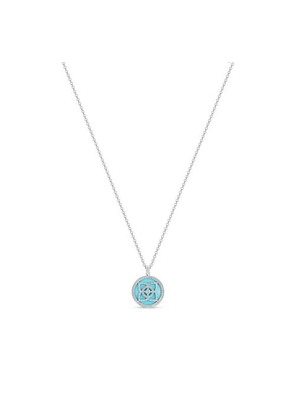 De Beers Enchanted Lotus Pendant In White Gold And Turquoise