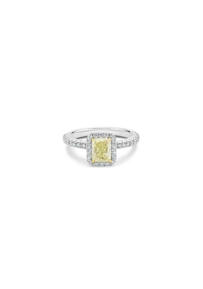 De Beers Aura Fancy Yellow Radiant-cut Diamond Ring In Platinum