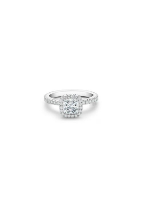 De Beers Aura Cushion-cut Diamond Ring In Platinum