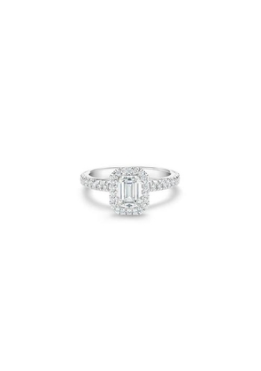 De Beers Aura Emerald-cut Diamond Ring In Platinum