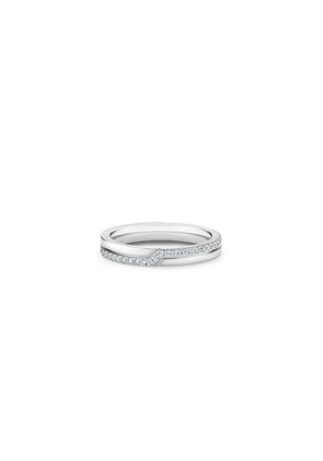 De Beers The Promise Half Pavé Band In White Gold