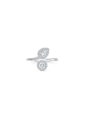 De Beers Aura Toi & Moi Pear-shaped And Round Brilliant Diamond Ring In Platinum
