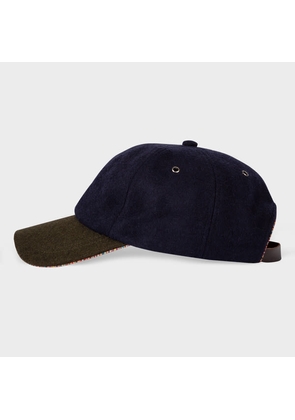 Paul Smith Navy And Brown Baseball Cap With 'Signature Stripe' Trim