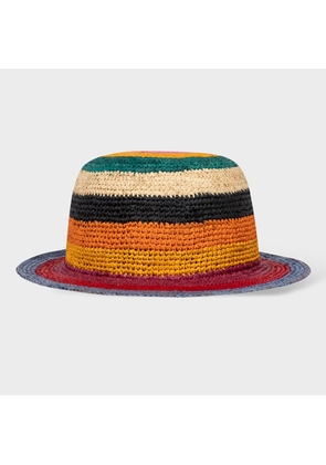 Paul Smith Multi Colour Stripe Crochet Straw Hat