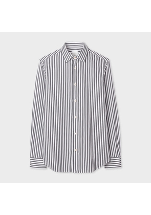 Paul Smith Slim-Fit White And Black Stripe Shirt