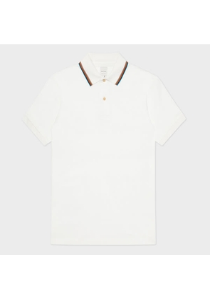 Paul Smith White Polo Shirt With 'Signature Stripe' Tipping