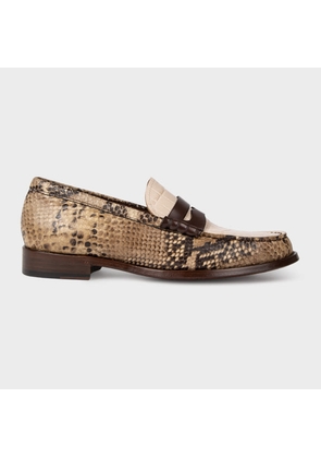 Paul Smith Brown Mock Snake Leather 'Cassini' Loafers