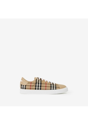 Burberry Vintage Check and Leather Sneakers, Beige