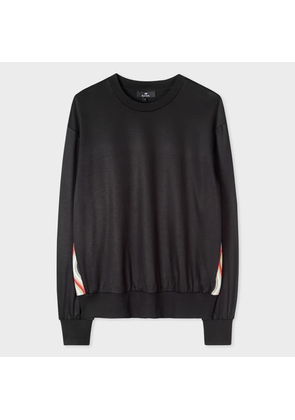 PS Paul Smith Women's Black Cotton-Blend Sweatshirt With 'Swirl' Trim