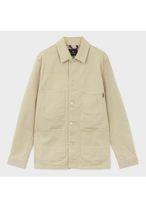 PS Paul Smith Men's Stone Garment-Dyed Cotton Denim Chore Jacket