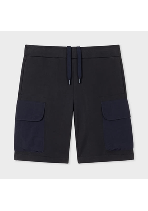 PS Paul Smith Navy Jersey 'Happy' Pocket Shorts