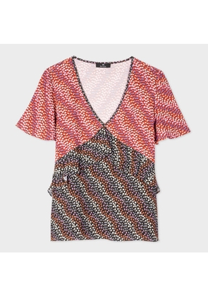 PS Paul Smith Women's Contrast Frill 'Ditsy Floral' Top