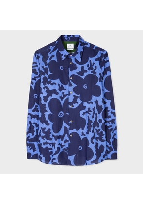 PS Paul Smith Blue Floral Camo Cotton Shirt