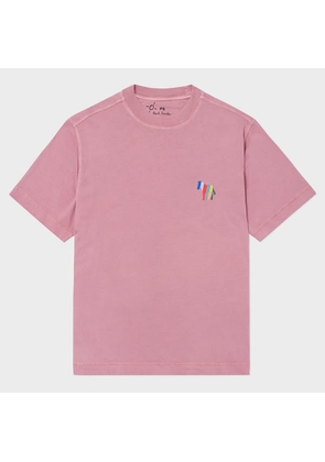 PS Paul Smith Dusky Pink 'Stripe Zebra' Veg-Dyed T-Shirt