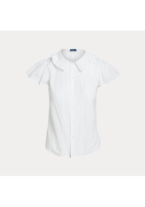 Ruffle-Trim Cotton Shirt