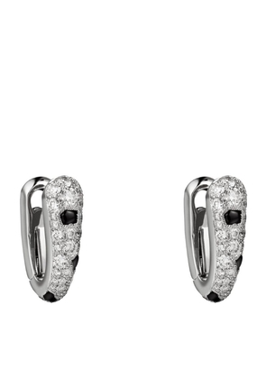 Cartier White Gold And Diamond Panthère De Cartier Hoop Earrings