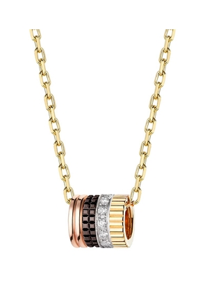 Boucheron Mixed Gold And Diamond Quatre Classique Pendant Necklace