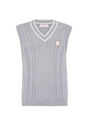 Brunello Cucinelli Cotton Cable-Knit Sweater Vest