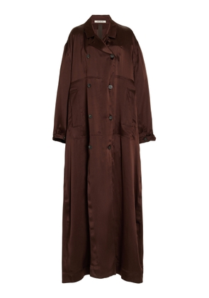 Peter Do - Double-Breasted Silk-Satin Duster Trench Coat - Brown - XS - Moda Operandi
