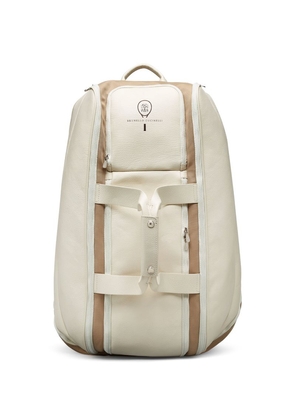 Brunello Cucinelli Grained Leather-Nylon Tennis Backpack