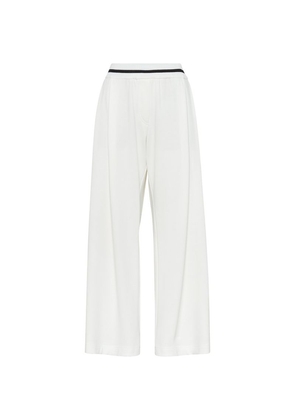 Brunello Cucinelli French Terry Cotton Wide-Leg Trousers