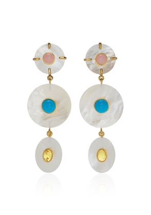 Lizzie Fortunato - Tropic Mother-Of-Pearl Multi-Stone Earrings - Neutral - OS - Moda Operandi - Gifts For Her