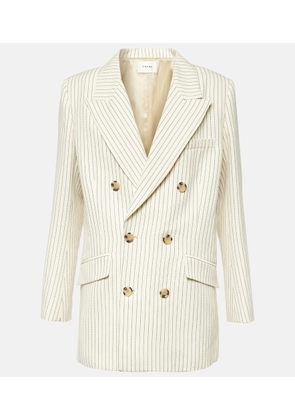 Frame Striped cotton and linen blazer