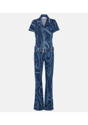 Pucci Marmo-printed denim jumpsuit