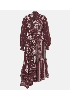 Erdem Ruffled floral silk midi dress