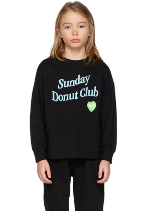SUNDAY DONUT CLUB® Kids Black Heart Long Sleeve T-Shirt