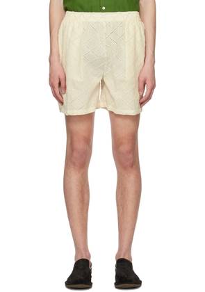 HARAGO Off-White Elasticized Shorts