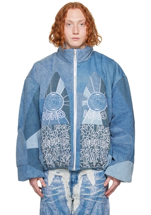 Who Decides War Blue Embroidered Denim Jacket