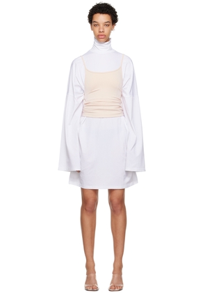 MM6 Maison Margiela Beige & White Layered Mini Dress