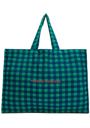 Weekend House Kids Kids Green & Blue Check Tote