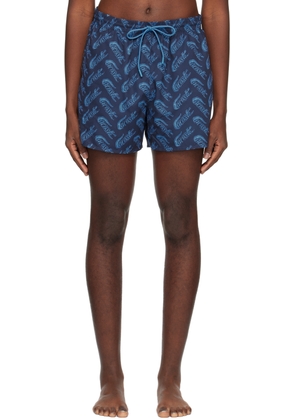 Lacoste Navy Printed Swim Shorts