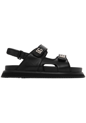 Dolce & Gabbana Black Nappa Calfskin Sandals