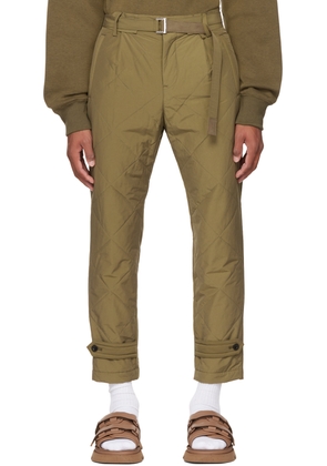 sacai Khaki Quilted Trousers
