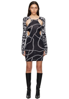 Versace Jeans Couture Black Printed Minidress