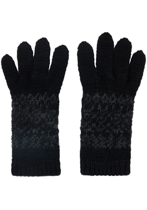 Y's Black Fair Isle Gloves