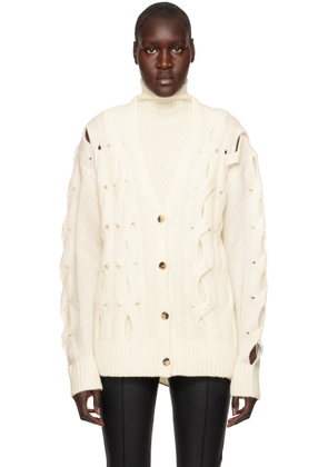 Helmut Lang Off-White Cut Out Cardigan