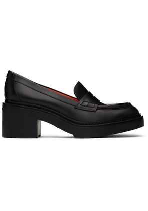 Santoni Black Loafer Heels