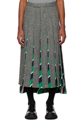 Thom Browne Gray Pleated Skirt
