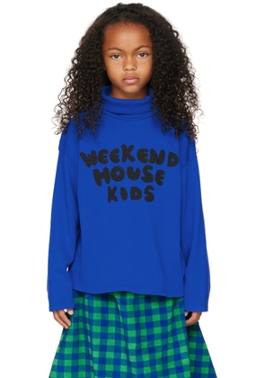 Weekend House Kids Kids Blue Logo Long Sleeve T-Shirt