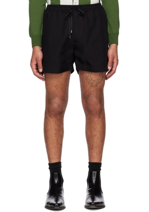 Second/Layer Black Crinkled Shorts
