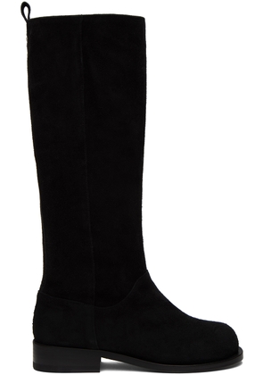 Youth Black Suede Knee-High Boots