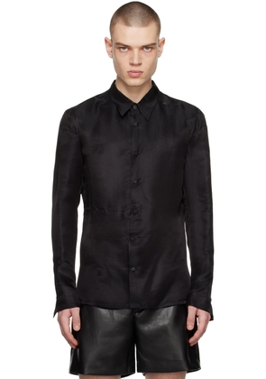 SAPIO Black Spread Collar Shirt