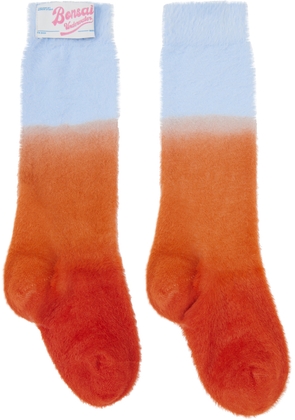 Bonsai Blue & Orange Fluffy Socks
