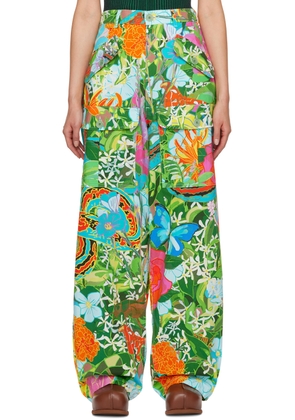 Sky High Farm Workwear Multicolor Floral Cargo Pants